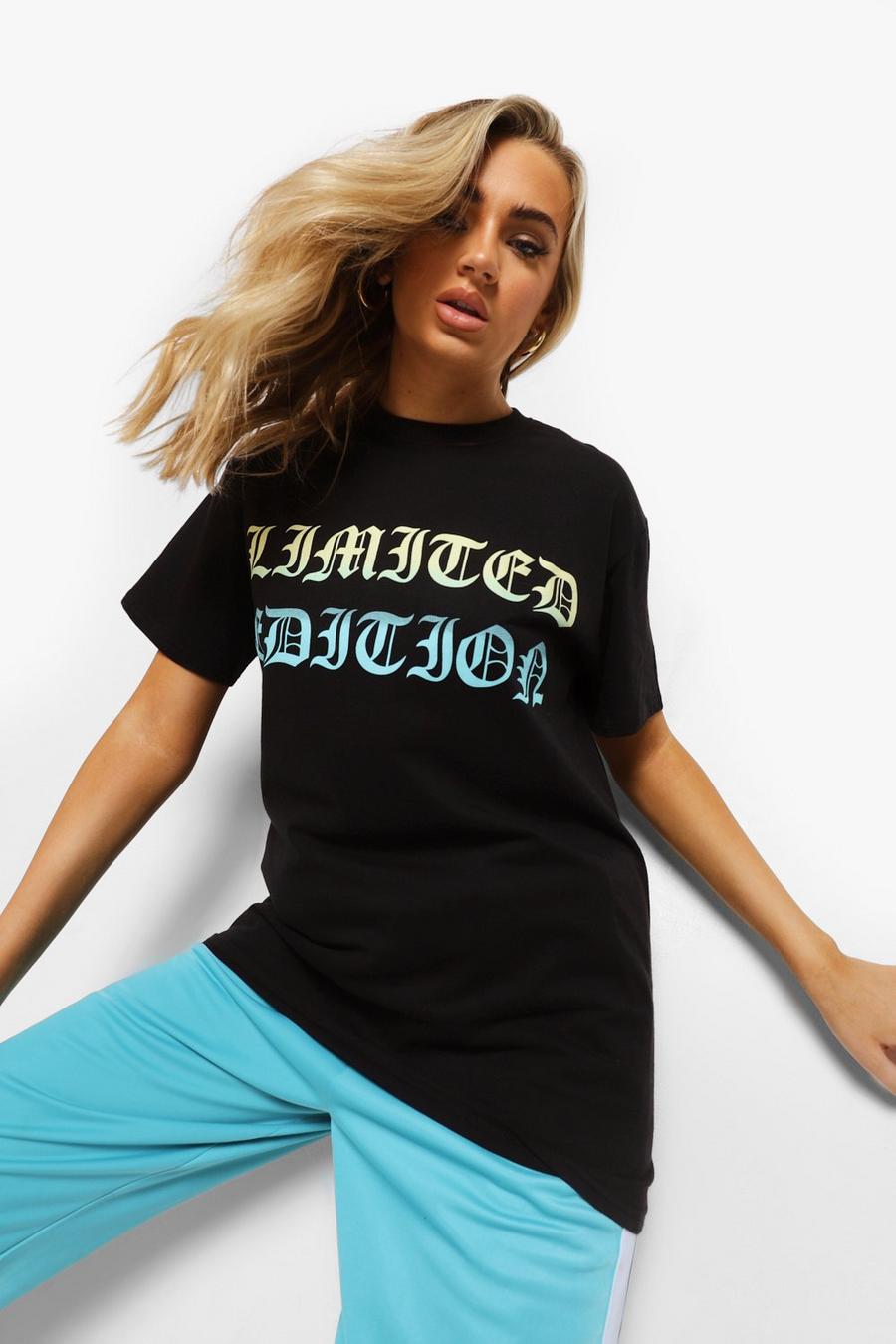 Black Limited Edition Ombre Oversized T Shirt image number 1