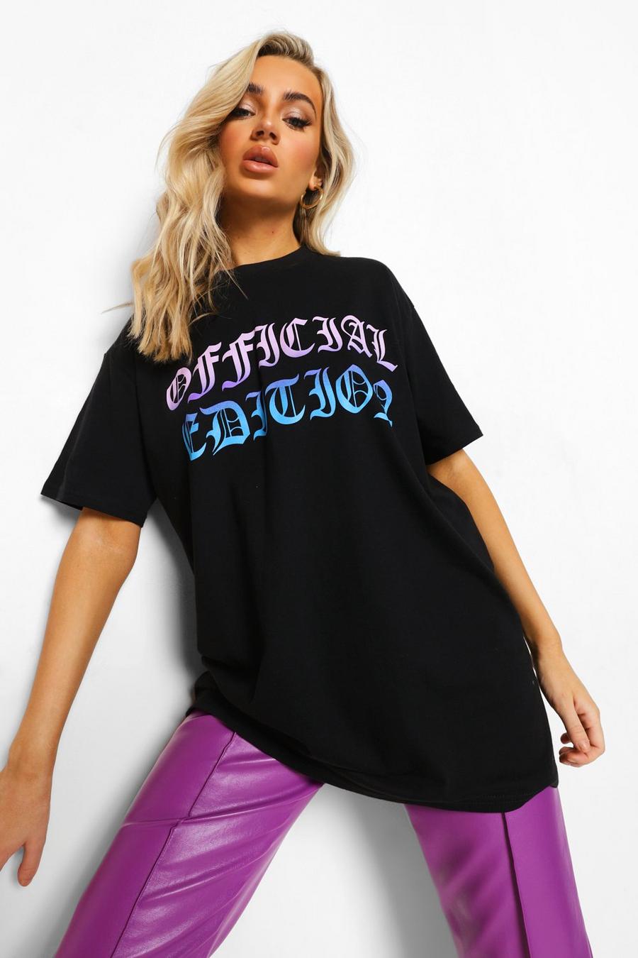 Black Official Edition Oversized Ombre T-Shirt image number 1