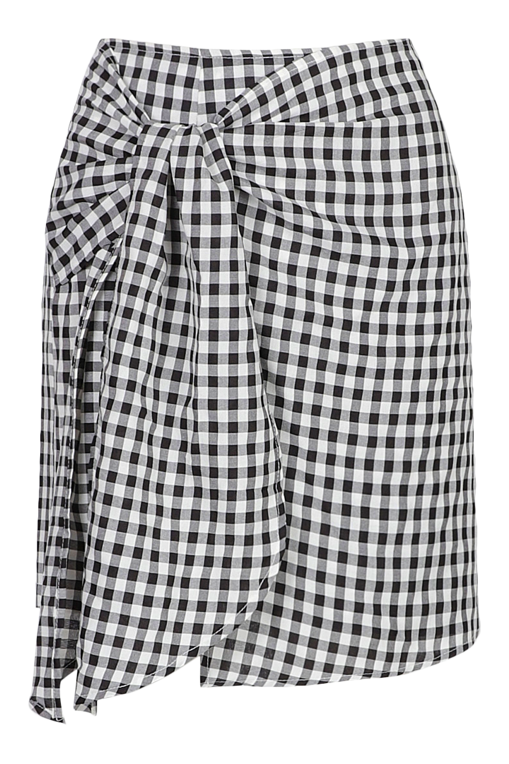 Monochrome check 2025 wrap mini skirt