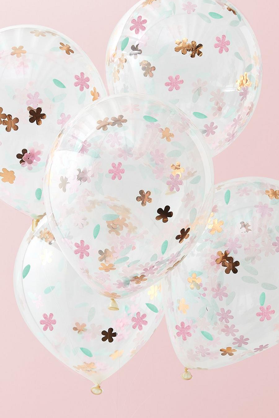 Rose gold Ginger Ray Floral Confetti Balloons image number 1