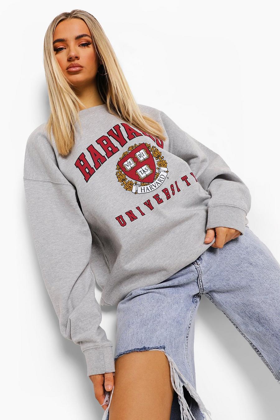 Grey marl Harvard License Print Sweatshirt image number 1