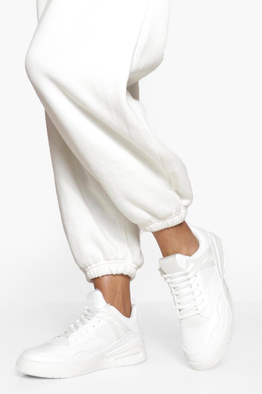 White Sporty High Top Trainer image number 1