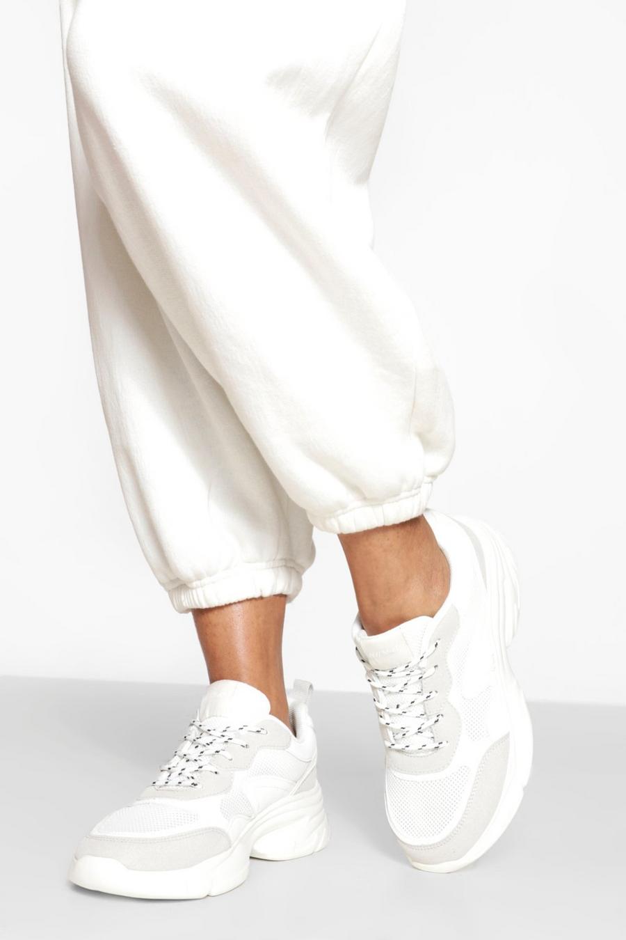 White Chunky Sports Sneakers