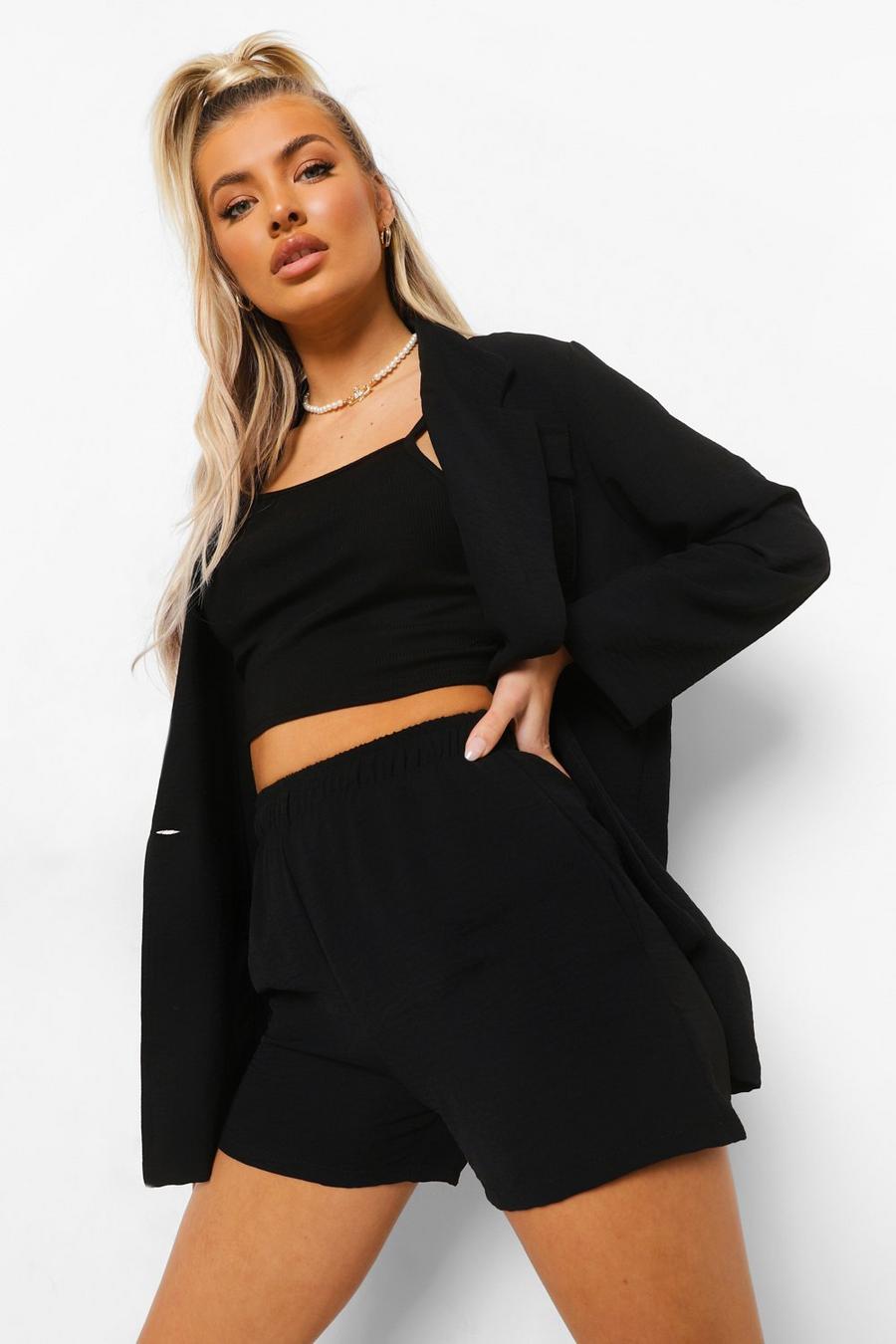 Black Relaxed Fit Oversized Blazer image number 1
