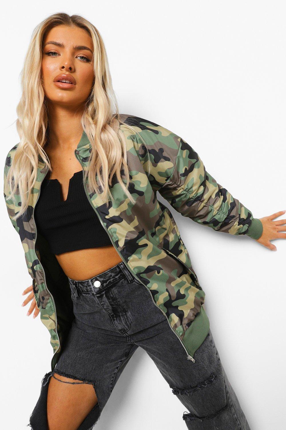 Girls camo bomber jacket sale