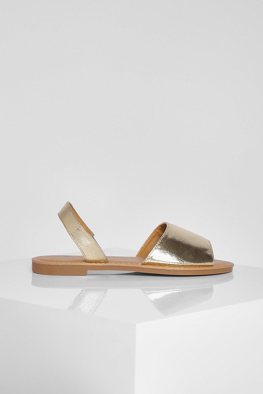 Metallic Peep Toe Sandal