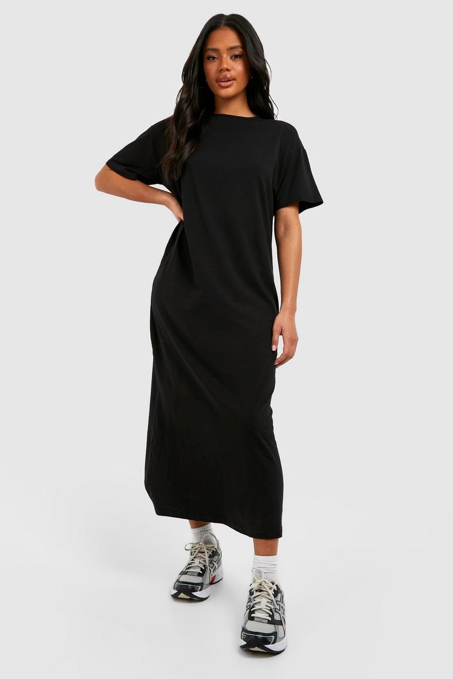 Black Basic T-shirt Maxi Dress image number 1