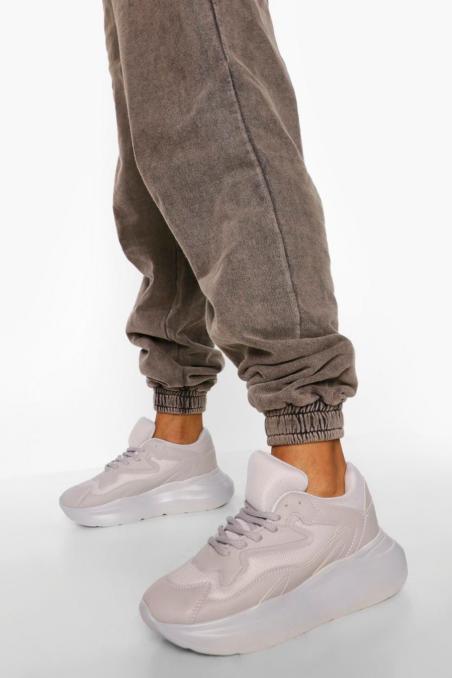 Grey Chunky Platform Sneakers image number 1