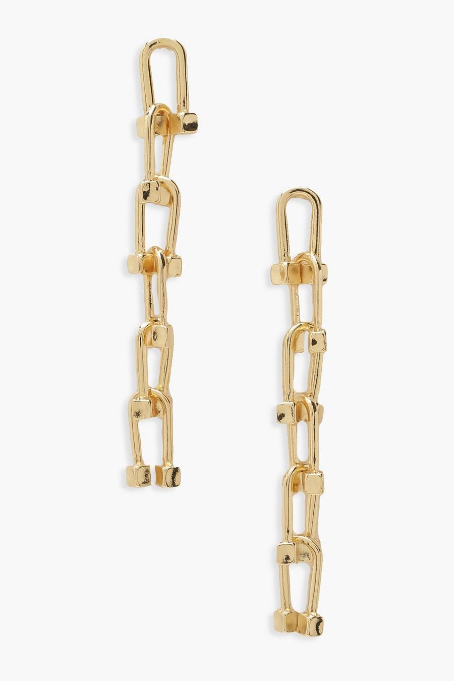 Gold Chain Link Earrings image number 1