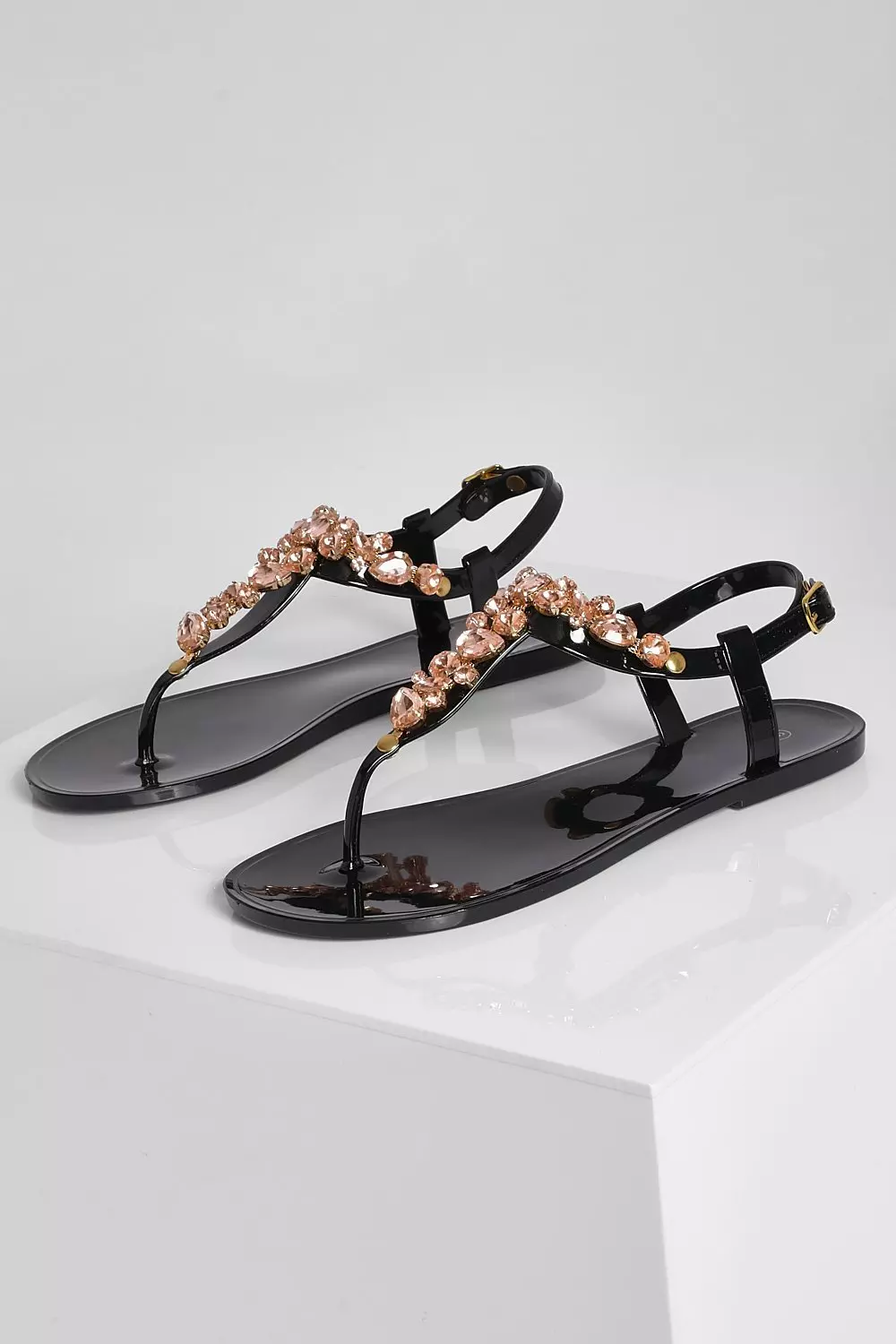 Diamante deals jelly sandals