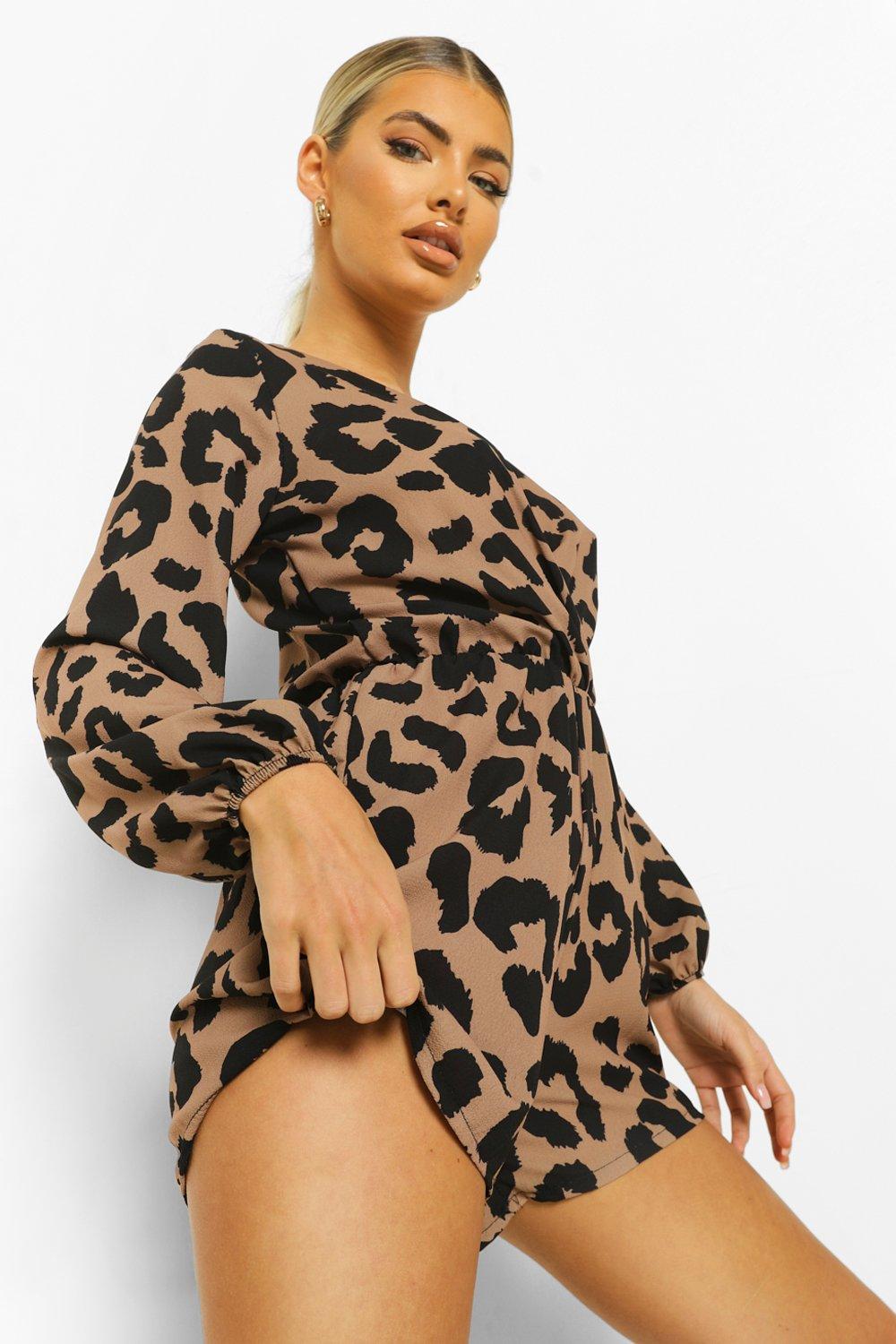 Long sleeve store leopard romper