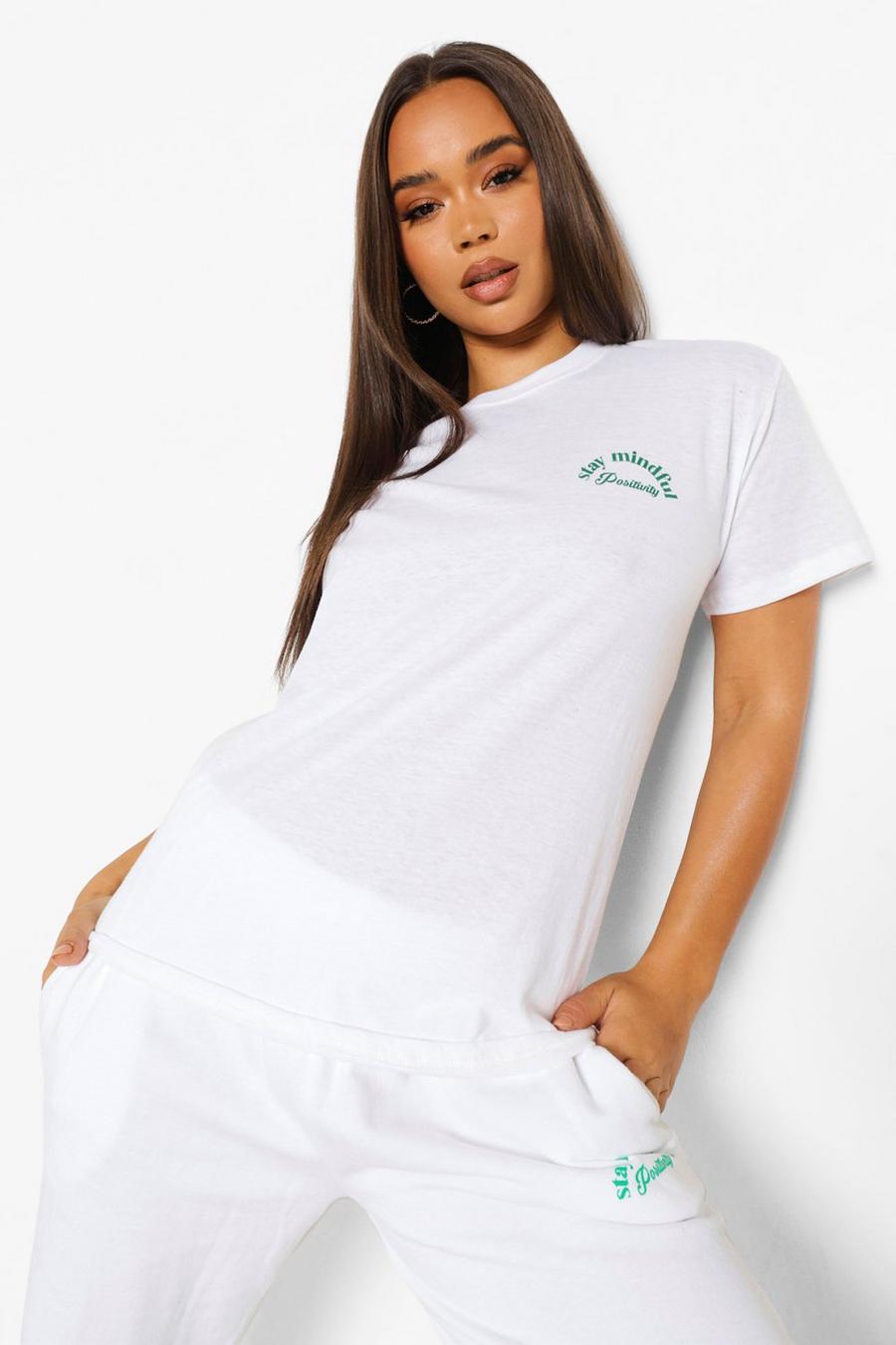 White Stay Mindful T-Shirt image number 1