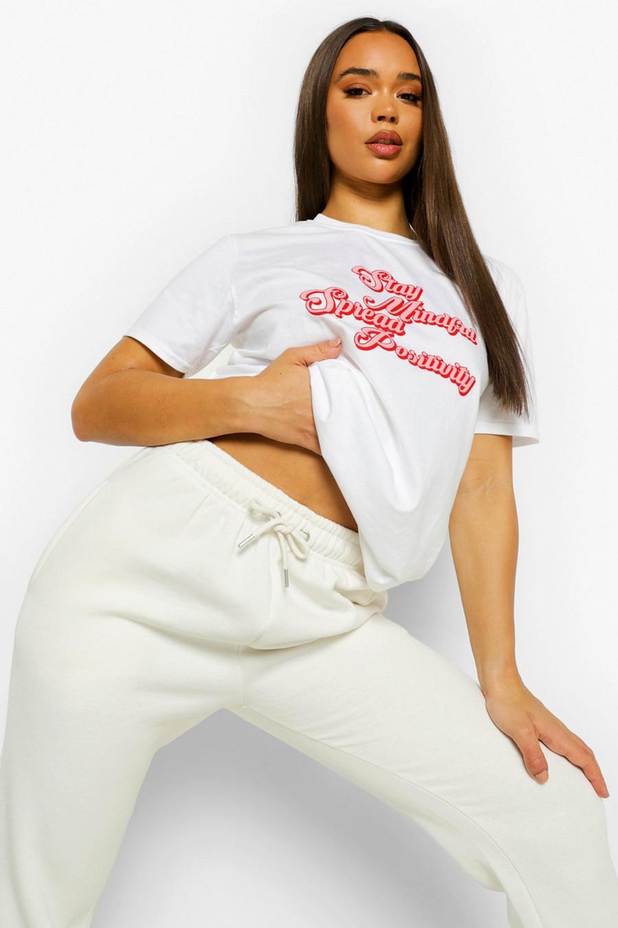 White "Stay Mindful" T-shirt image number 1