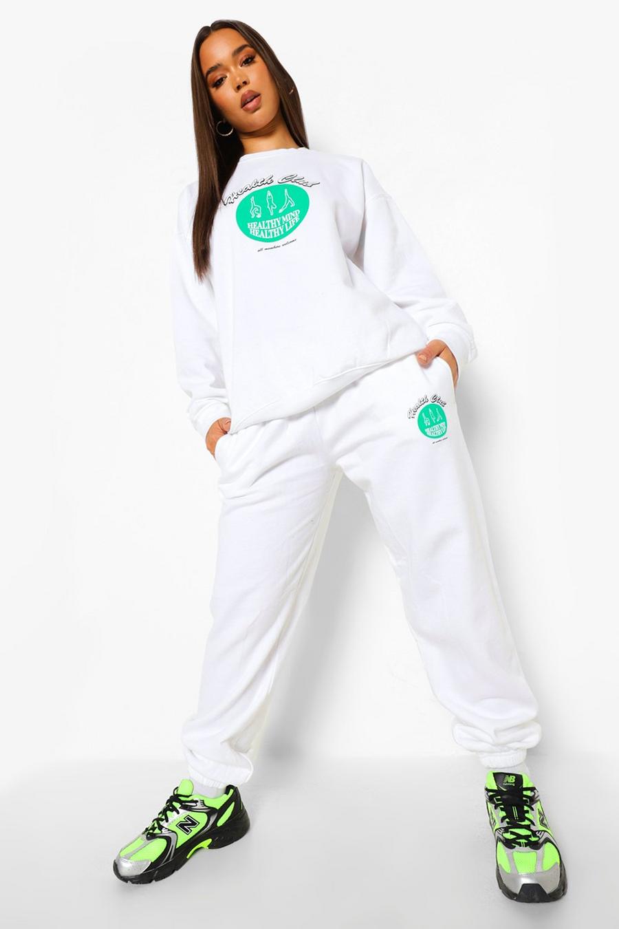 White Health Club Print Tracksuit image number 1