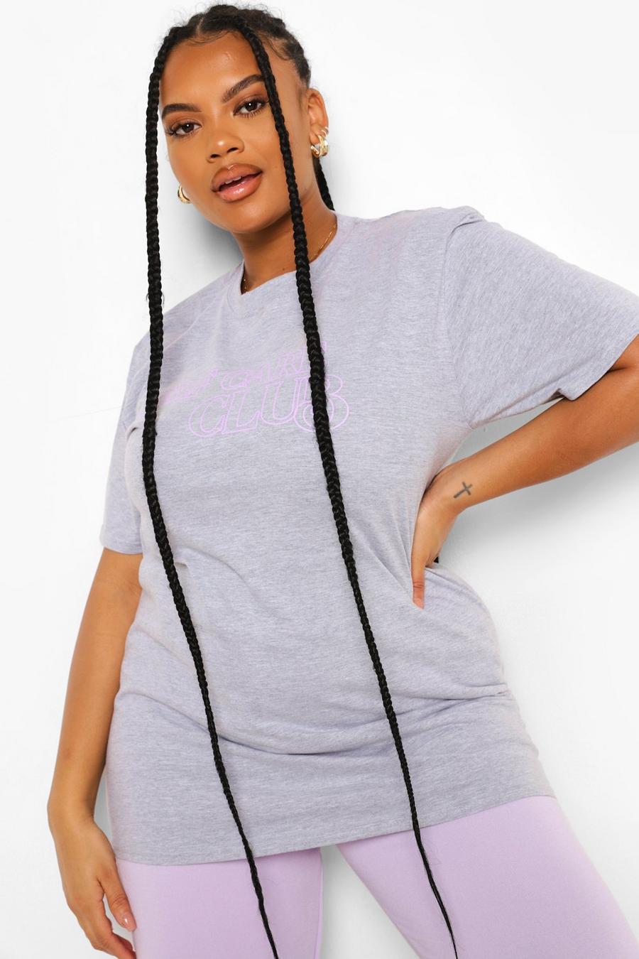 Grande taille - T-shirt Self Care Club, Grey marl image number 1
