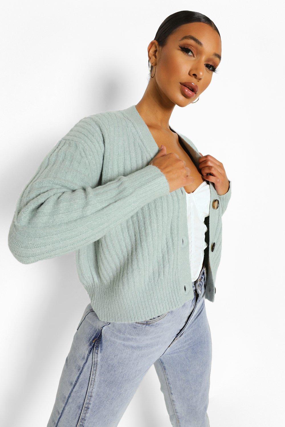 boohoo green cardigan