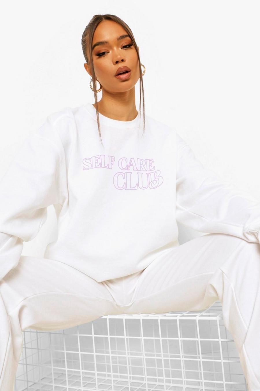 White vit Self Care Club Sweater Tracksuit image number 1