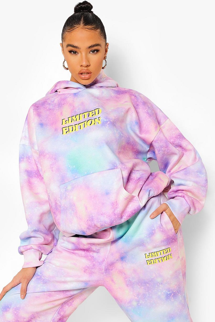 Pink Galaxy Print Hooded Tracksuit image number 1