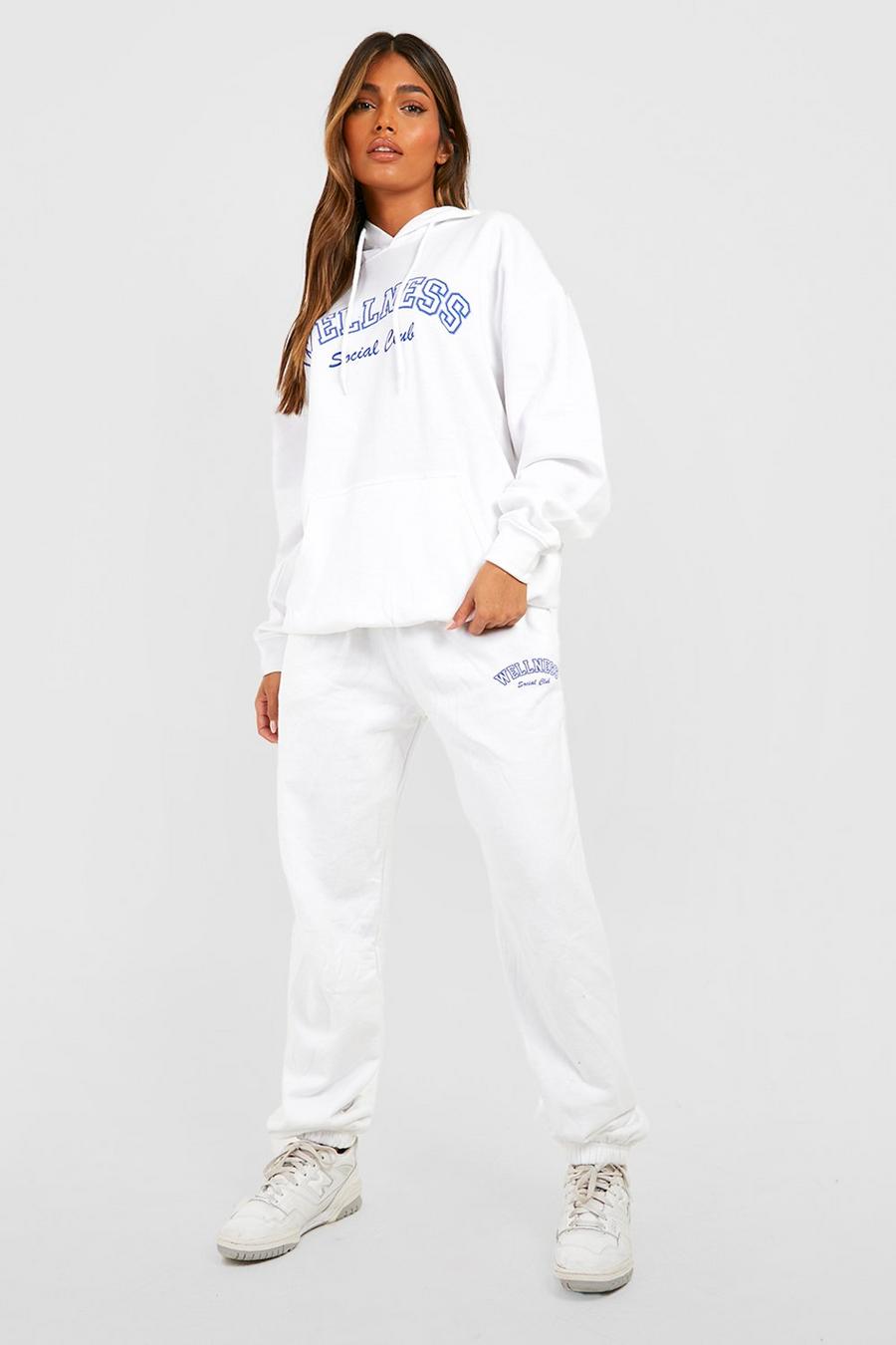 White Wellness Print Tracksuit image number 1