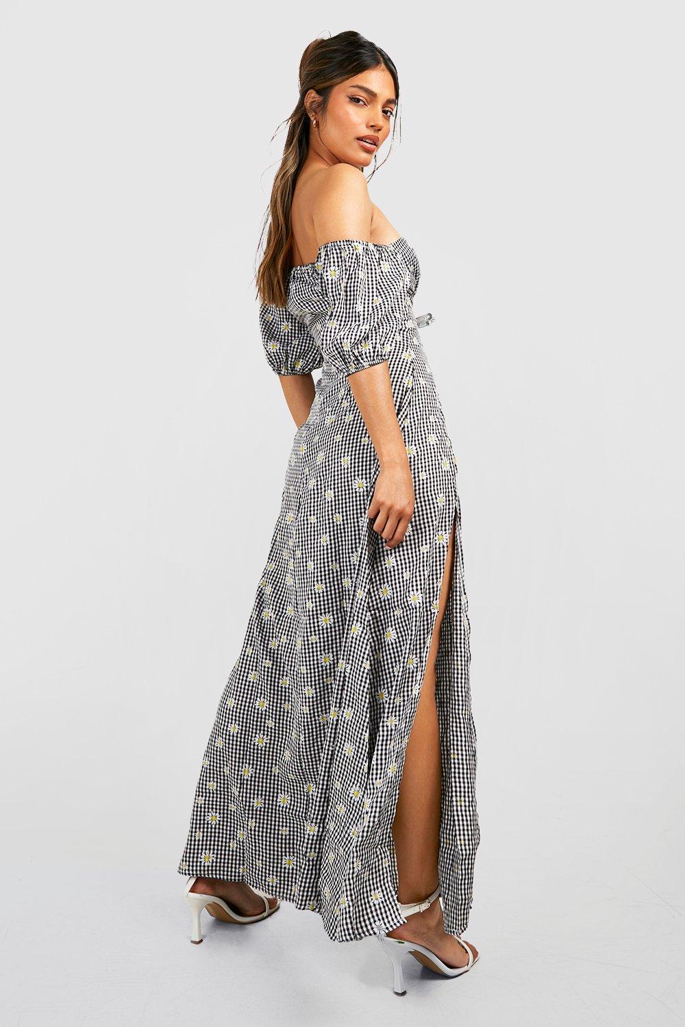 Robe longue à discount carreaux