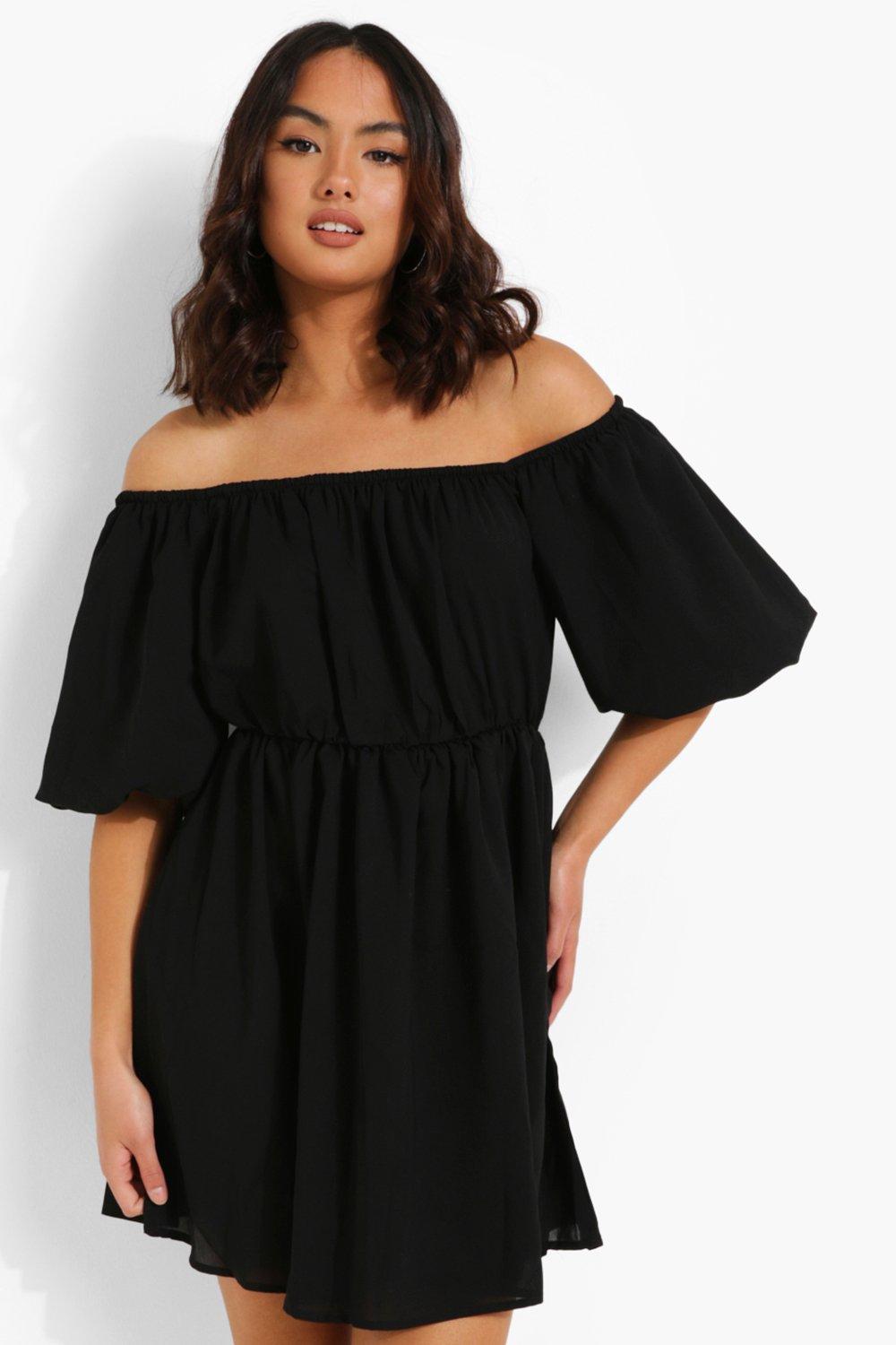 black bardot swing dress