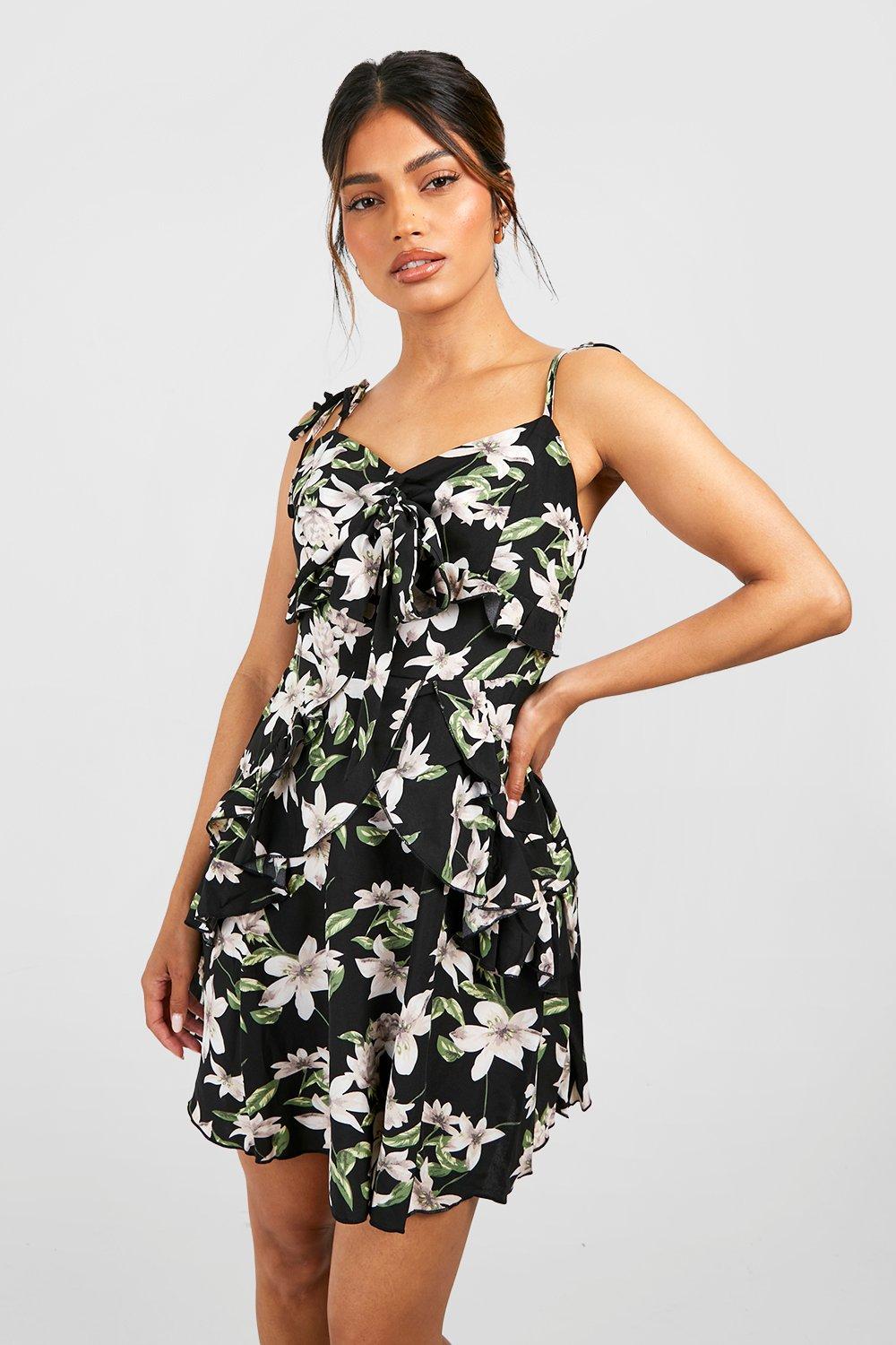 Oasis floral tie outlet skater dress