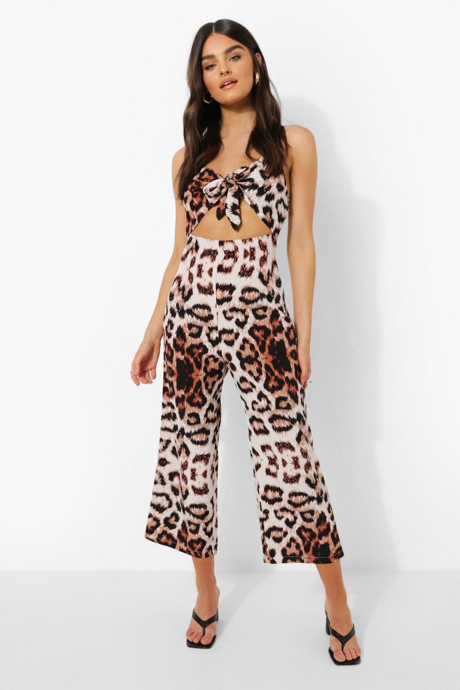 Zara Mono estampado de leopardo estilo fiesta Moda Pantalones Monos 