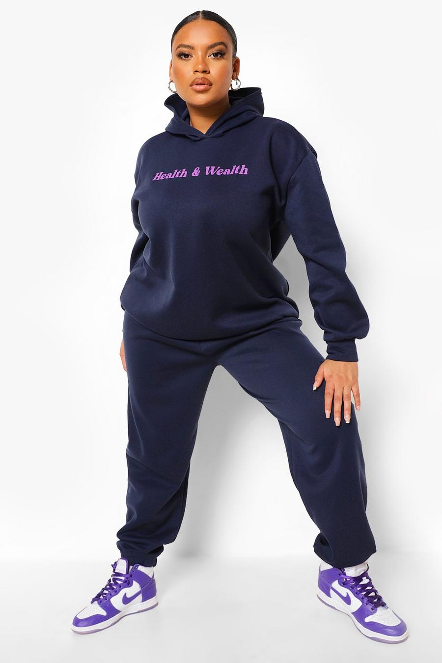 Navy Plus Health And Wealth Hooded Tracksuit image number 1