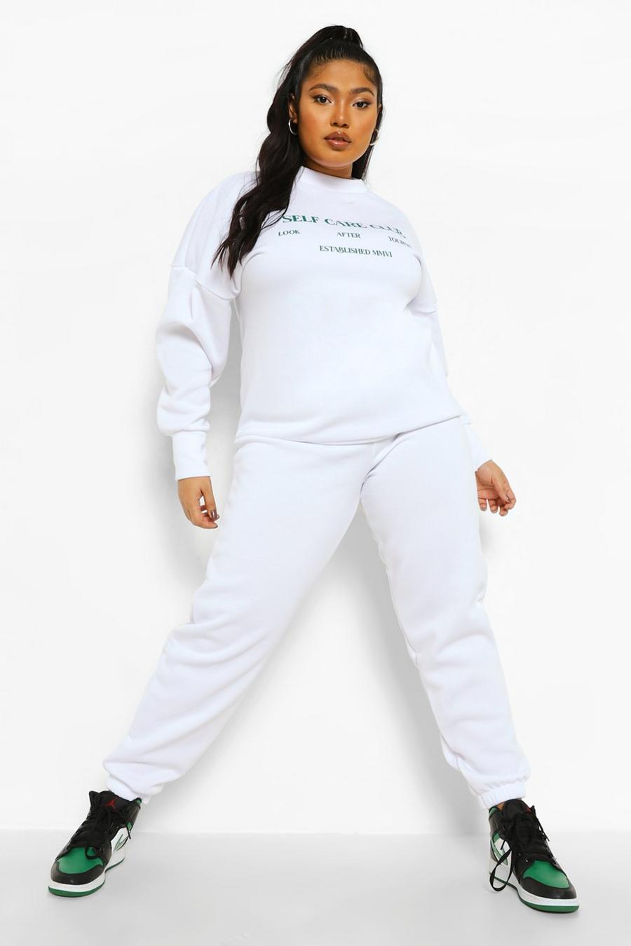 White Plus Self Care Club Sweat Tracksuit image number 1