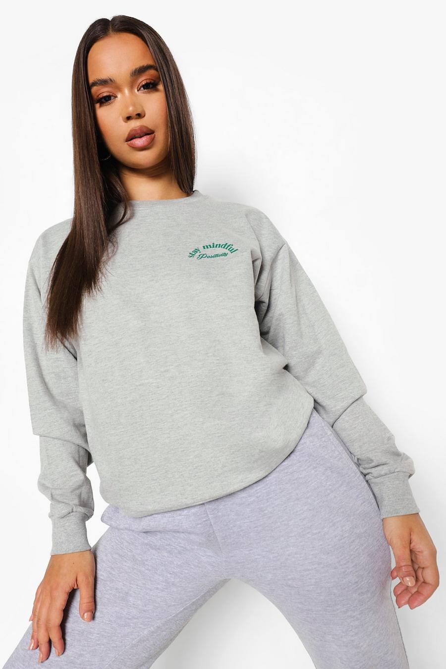 Grey marl "Mindful" Sweatshirt image number 1