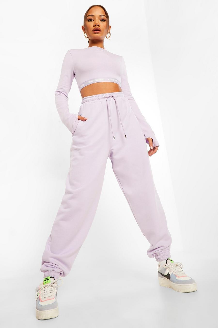 Lilac Official Oversize joggers med kantband image number 1