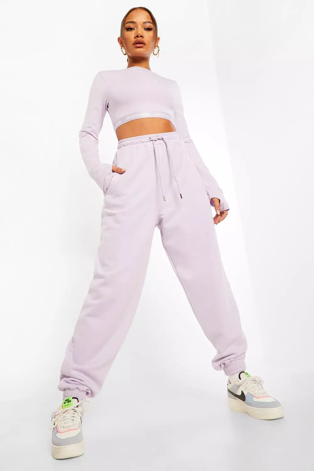 Lilac oversized joggers sale
