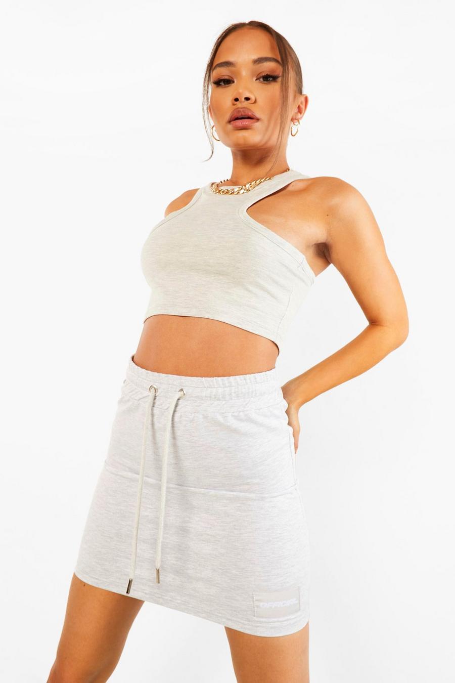 Racer Crop Top mit Official-Tape, Aschgrau image number 1