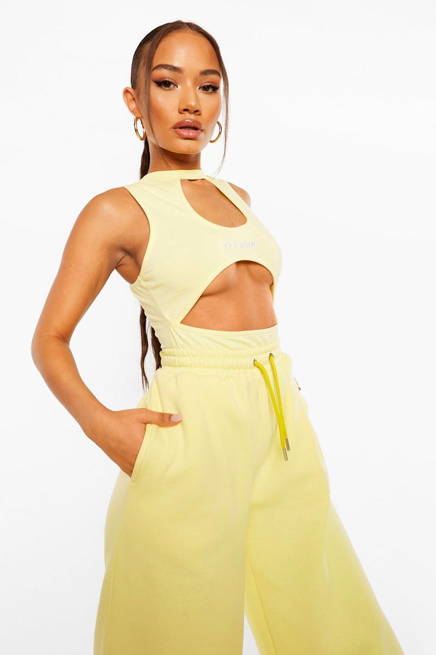 Lemon Official Sleeveless Cut Out Bodysuit image number 1