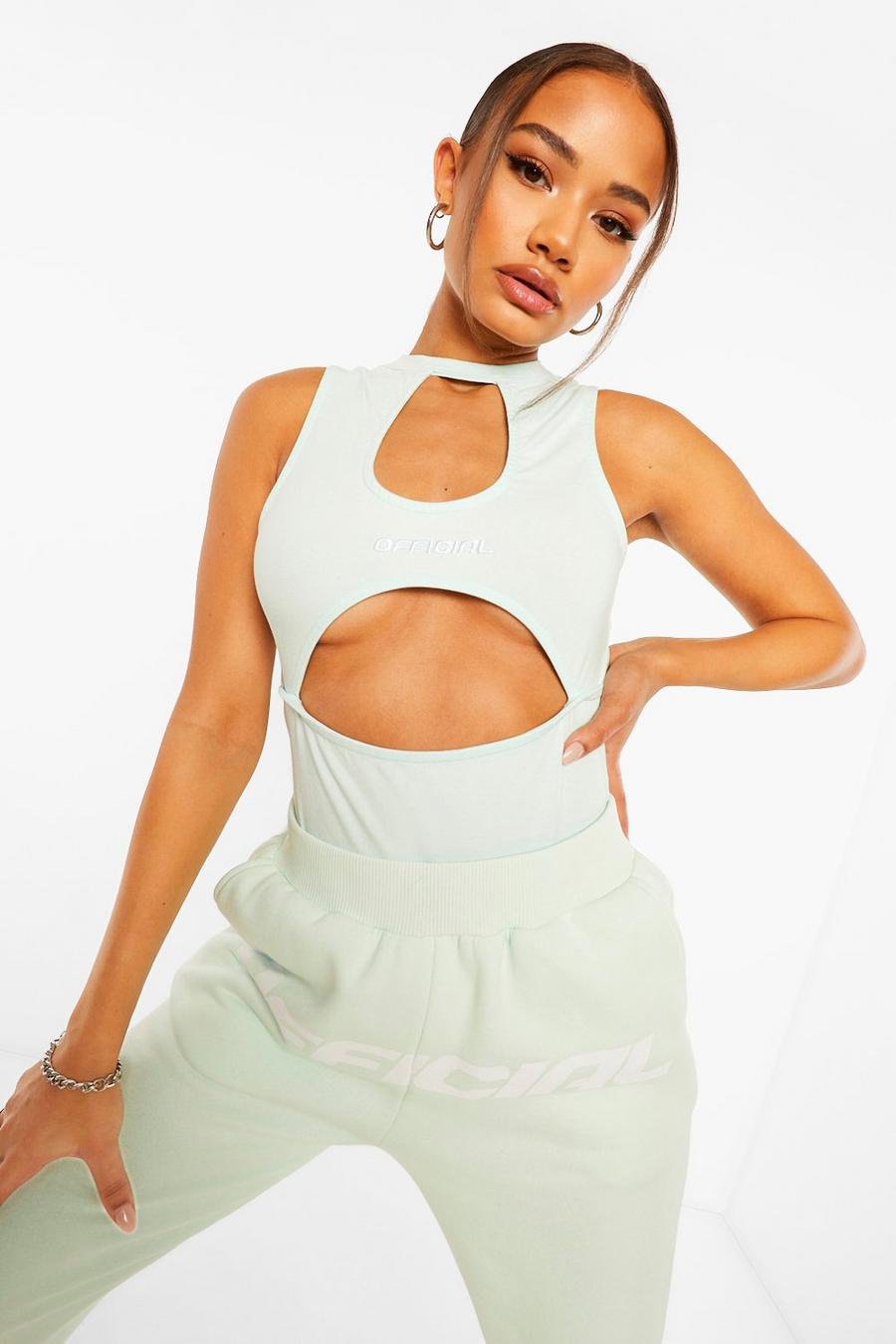 Pastel blue Official Sleeveless Cut Out Bodysuit image number 1
