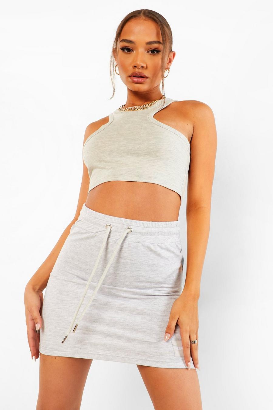 Ash grey Official Loopback Bodycon Mini Skirt image number 1