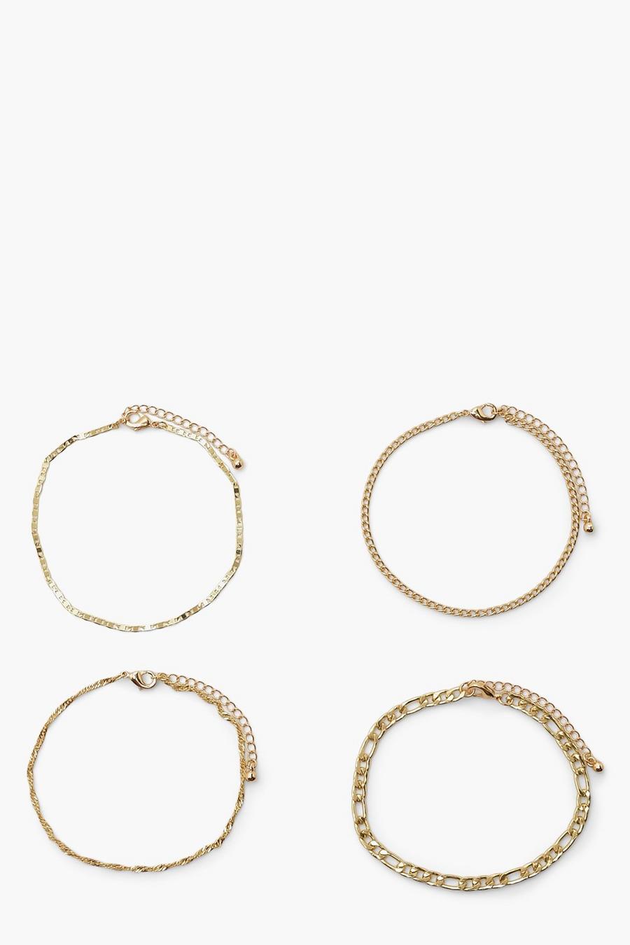 Lot de 4 bracelets de cheville, Gold image number 1