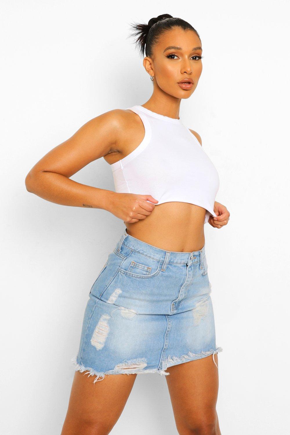 Denim mini skirt