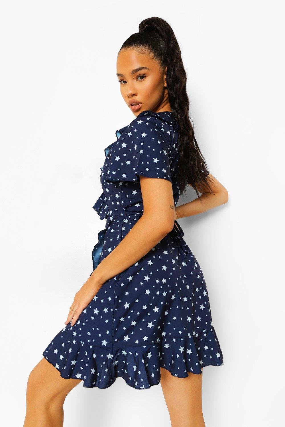 boohoo star wrap dress