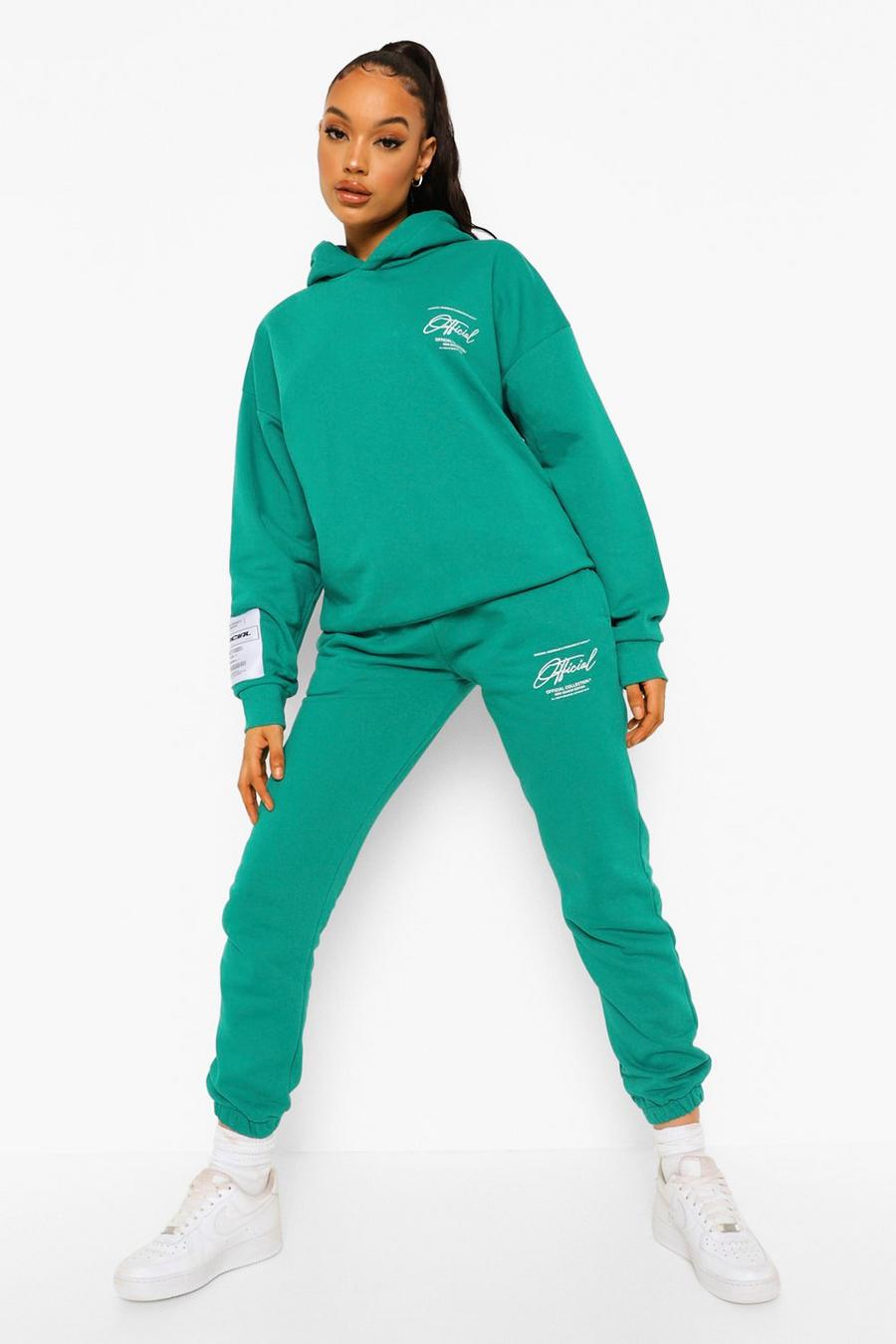 Green Official Hooded Tracksuit With Label image number 1