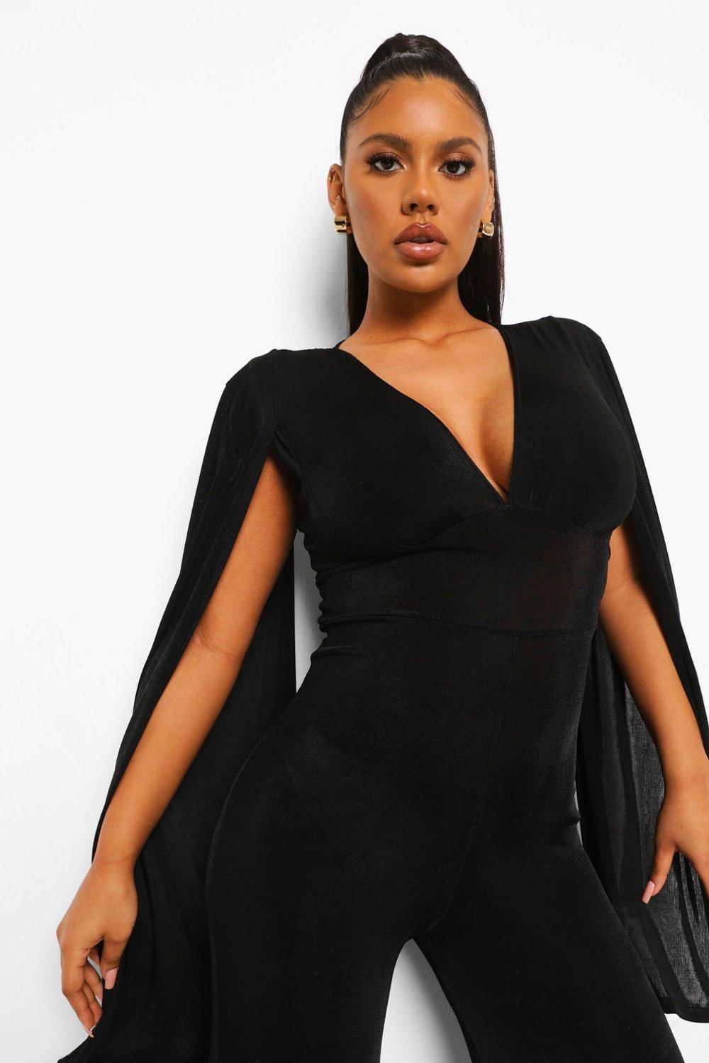 Black cape cheap jumpsuit