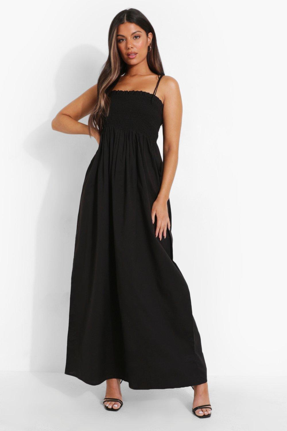 black strappy maxi dress casual