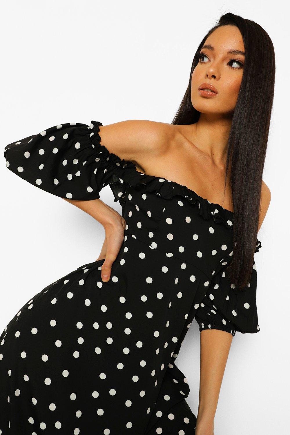 Polka dot best sale bardot dress