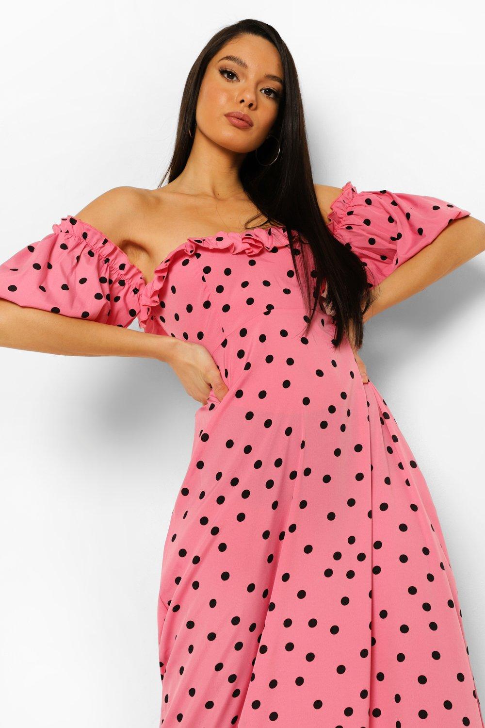 Boohoo dresses best sale polka dot