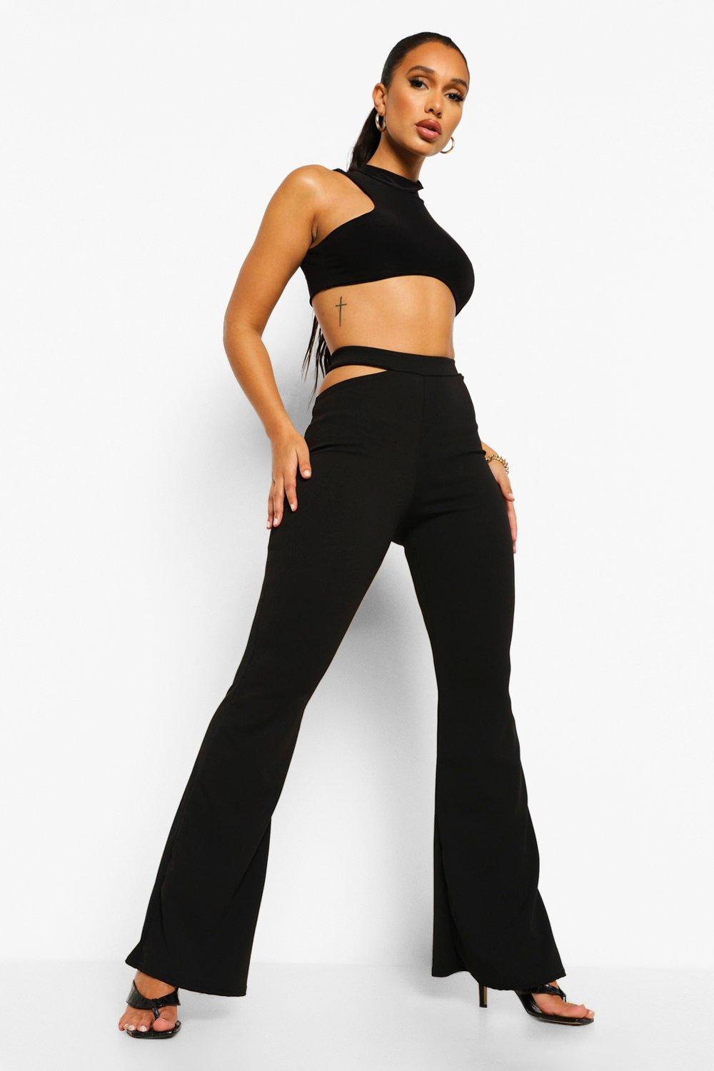 Cut out hot sale waist pants