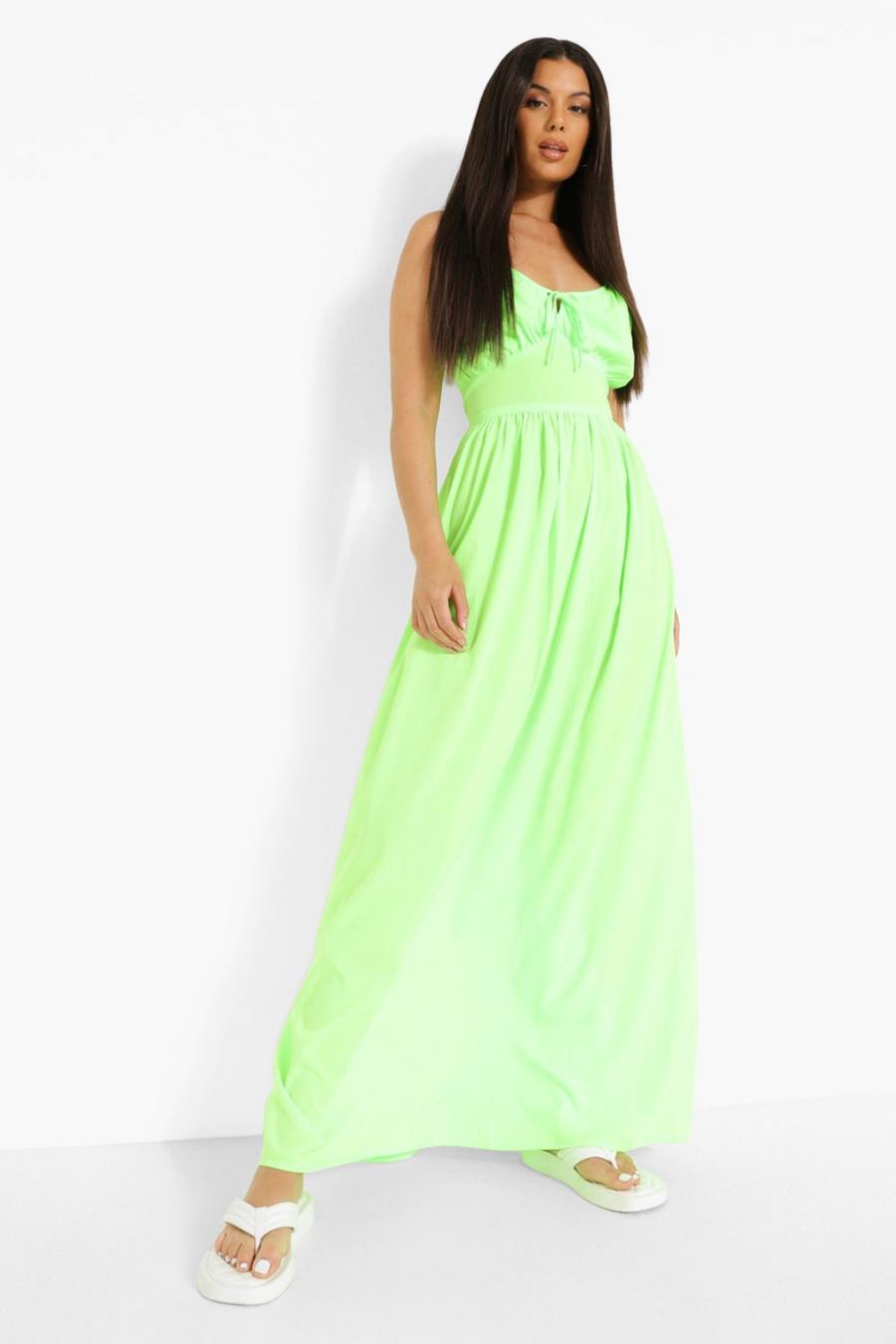 Lime Strappy Tie Detail  Maxi Dress image number 1