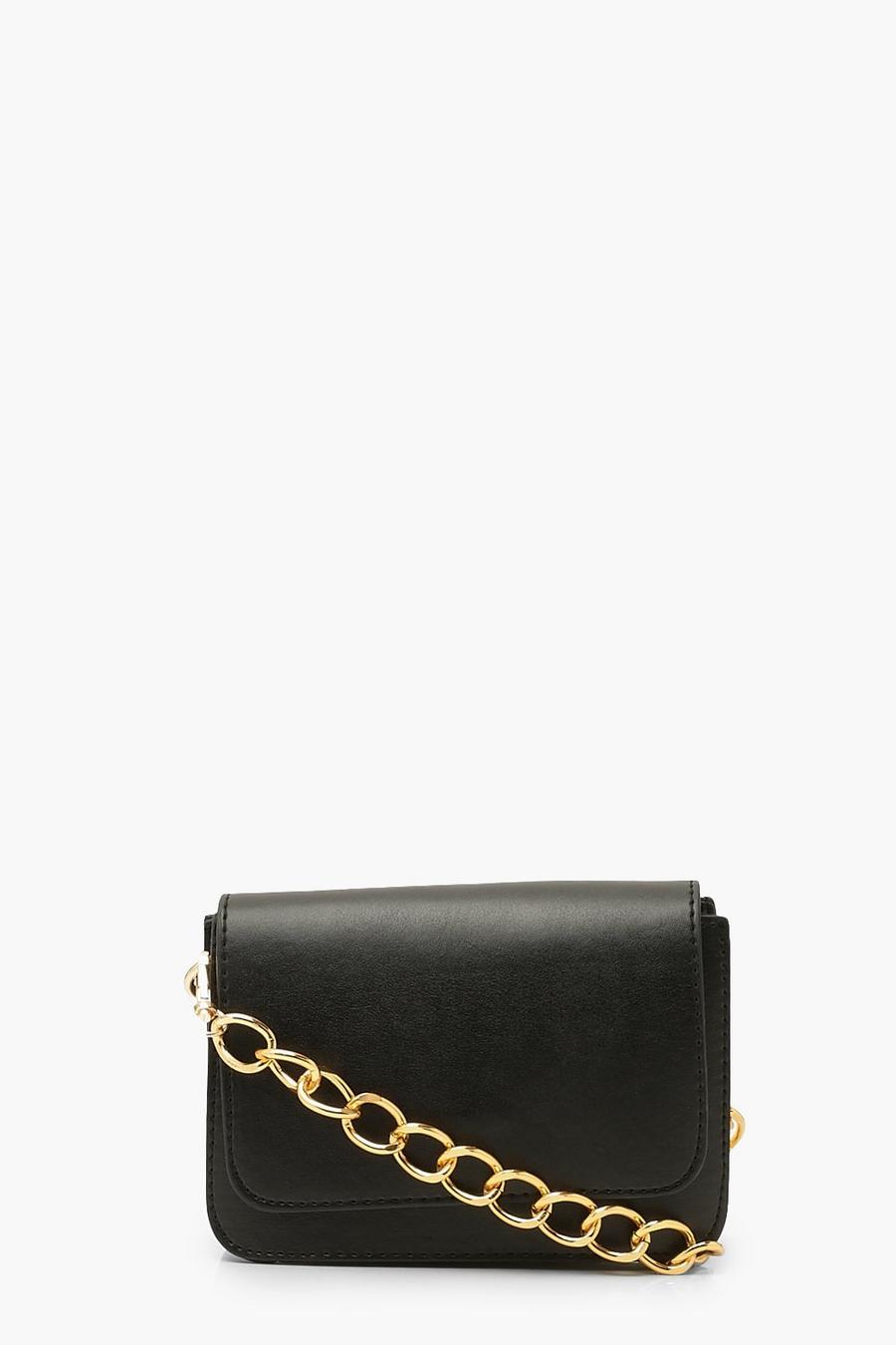 Yours Plus Size Black Chunky Chain Crossbody Bag Size One Size | Women's Plus Size and Curve Fashion