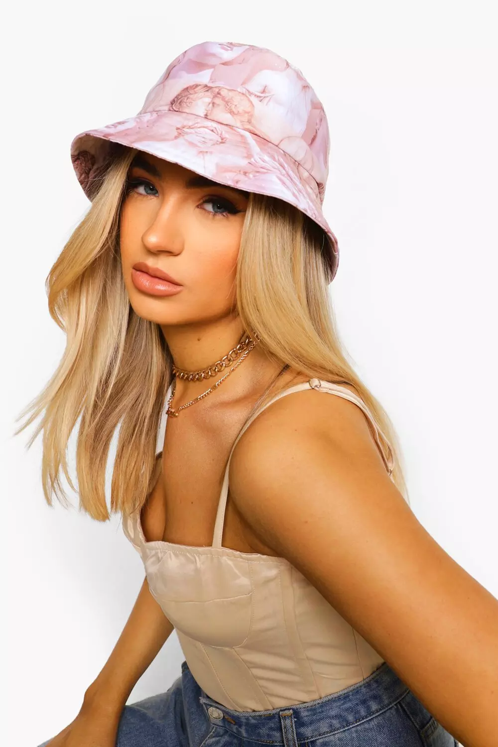 Grey Renaissance Print Bucket Hat alternative image