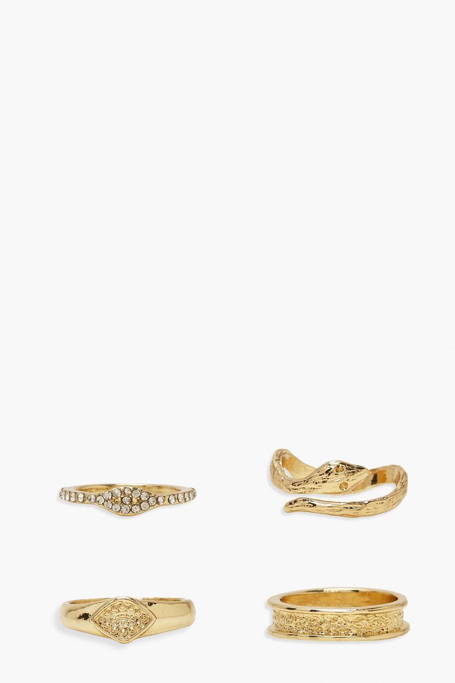 Gold Ringar i flerpack med orm image number 1