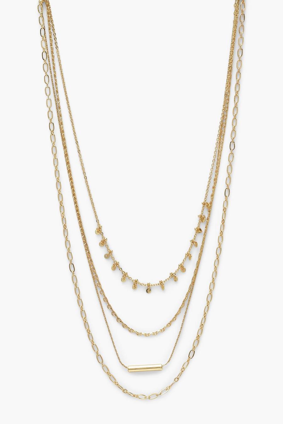 Gold Mini Multi Chain Layered Necklace image number 1